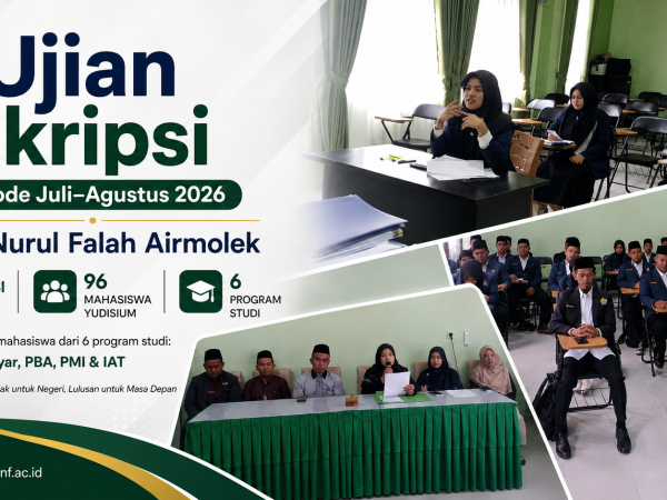 Ujian Skripsi Periode Juli–Agustus 2026, STAI Nurul Falah Airmolek Yudisiumkan 96 Mahasiswa