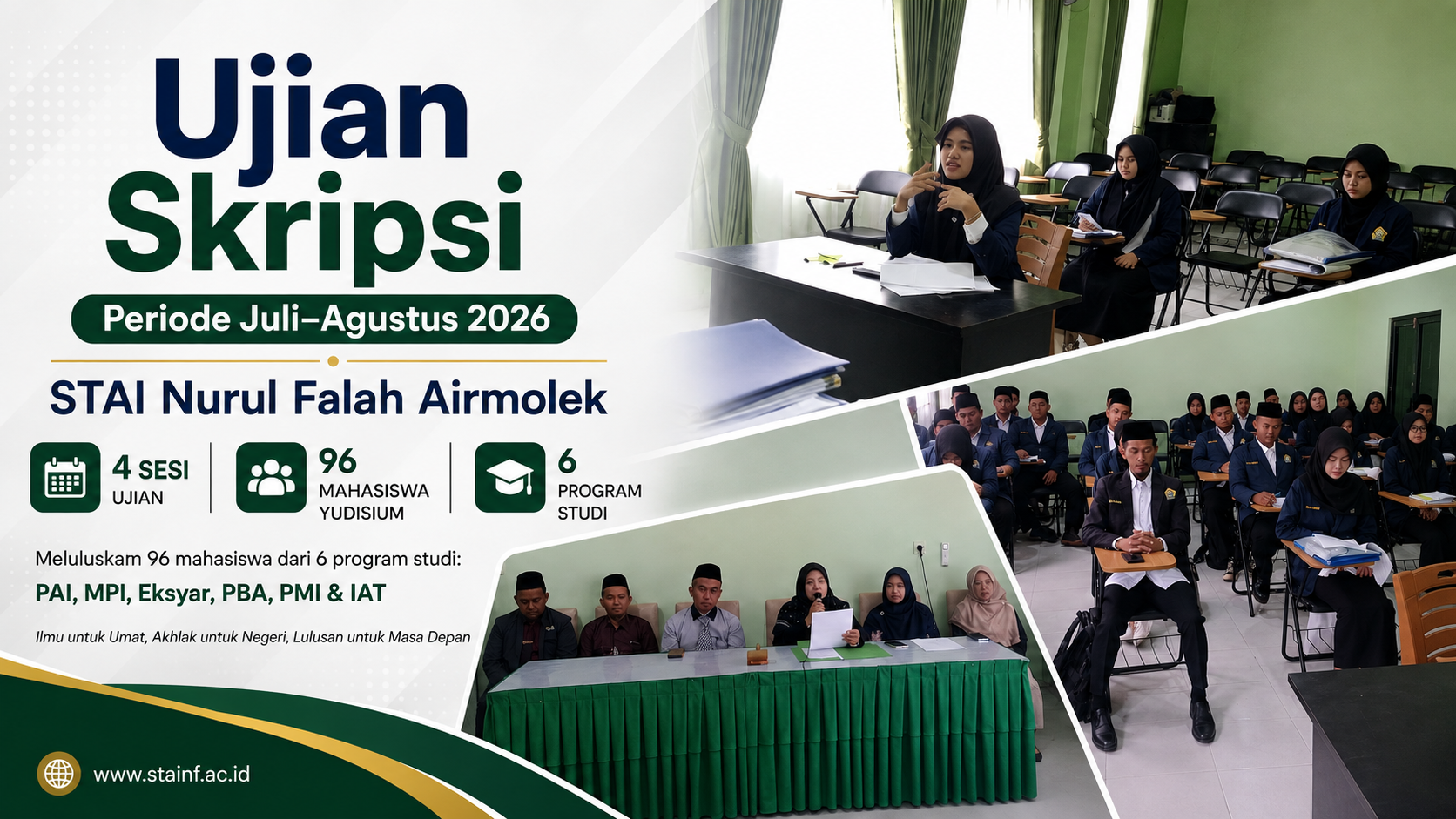 Ujian Skripsi Periode Juli–Agustus 2026, STAI Nurul Falah Airmolek Yudisiumkan 96 Mahasiswa Ujian Skripsi Periode Juli–Agustus 2026, STAI Nurul Falah Airmolek Yudisiumkan 96 Mahasiswa